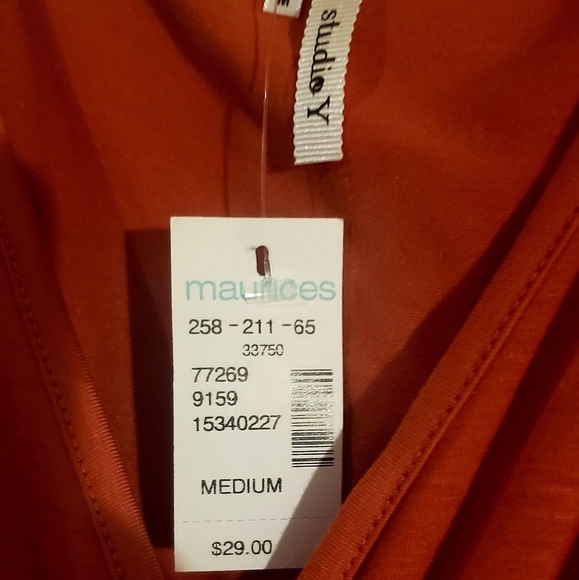 Orange Maurice's Top with metal Embelishment - Picture 3 of 7